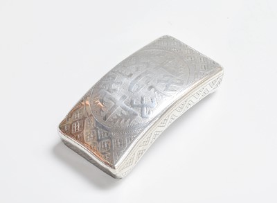 Lot 47 - A George III Curved Silver Snuff-Box, by...