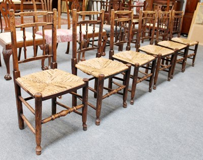 Lot 11 - A Set of Six 19th Century Elm Rush Seated...
