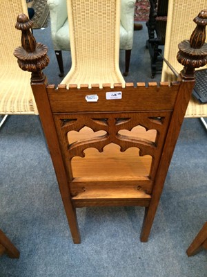 Lot 48 - A Set of Four Gothic Style Blonde Oak Panelled...