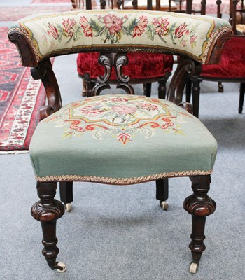 Lot 9 - A Victorian Needlework Upholstered Walnut...