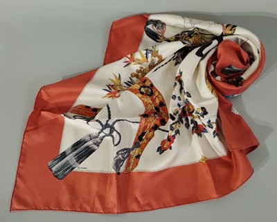 Lot 1035 - Hermès Silk Scarf Samourai Designed by Zoe...