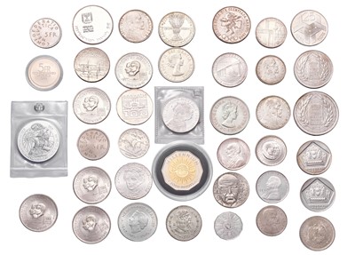 Lot 192 - Miscellaneous World Silver Coinage; 39 coins,...
