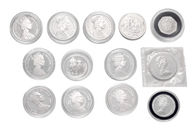 Lot 380 - Mixed Silver Proof Commemorative Crowns, 13...