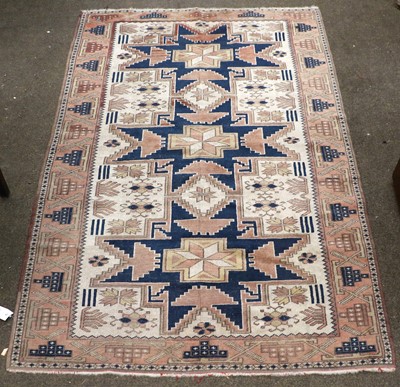 Lot 1031 - Rug of Lesghi Design, the ivory field with...