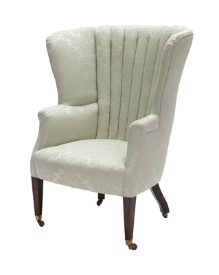 Lot 277 - A George III Barrel-Shaped Wing-Back Chair,...