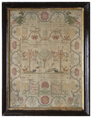 Lot 2129 - A Pictorial Sampler Worked by Ann Spooner...