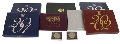 Lot 347 - 6x UK Proof Sets, to include; 1970, 2001, 2002,...