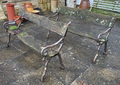 Lot 741 - A Pair of Victorian Cast Iron Garden Seats,...