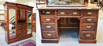 Lot 155 - A Late Victorian Two Piece Mahogany and Walnut...