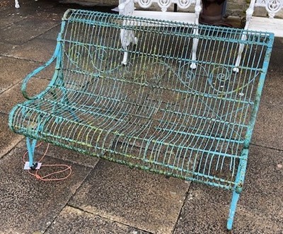 Lot 709 - A Regency Style Wire Work Garden Seat, late...