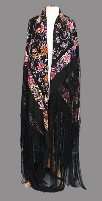 Lot 2116 - An Early 20th Century Chinese Large Black Silk...