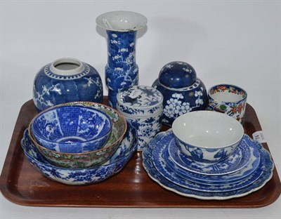 Lot 74 - A chinoiserie mug, quantity of Chinese and Japanese ceramics