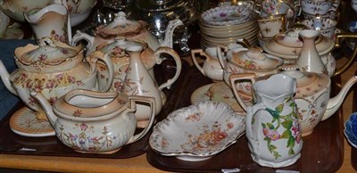 Lot 75 - Two trays of Crown Devon Fielding ceramics including various teapots, vases, jugs etc, various...