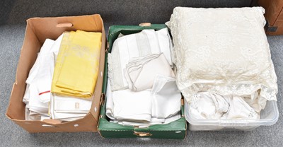 Lot 270 - Three Boxes of Assorted table linen, hankies,...