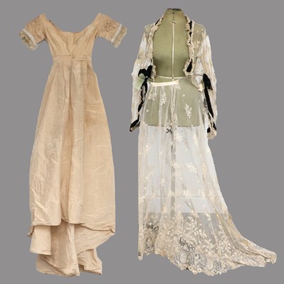 Lot 2233 - Early 19th Century Cream Silk Dress with...