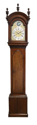 Lot 696 - An Oak Eight Day Longcase Clock, arch pediment,...