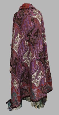 Lot 2088 - A Late 19th Century Black Embroidered Paisley...