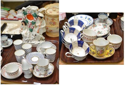 Lot 87 - Two trays of predominately 19th century tea wares including Worcester, etc