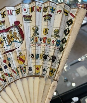Lot 229 - An 18th Century Heraldic Fan by Sarah Ashton,...