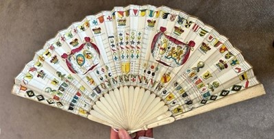 Lot 229 - An 18th Century Heraldic Fan by Sarah Ashton,...
