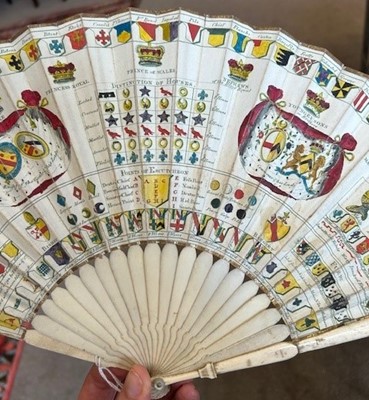 Lot 229 - An 18th Century Heraldic Fan by Sarah Ashton,...