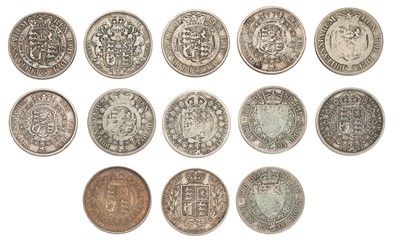 Lot 55 - 13x 19th Century Halfcrowns, to include;...