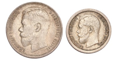 Lot 125 - Russia, Rouble 1897, obv. Nicholas II facing...