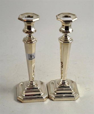 Lot 91 - A pair of silver candlesticks, Sheffield 1905