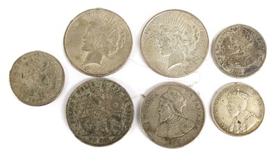 Lot 133 - Mixed North and South America Silver Coins; 8...
