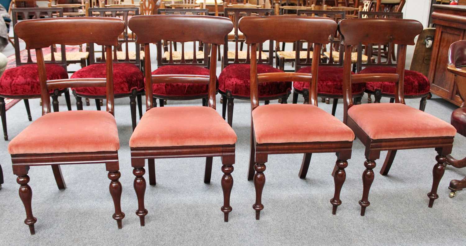 Lot 8 - A Set of Four Victorian Mahogany Dining Chairs