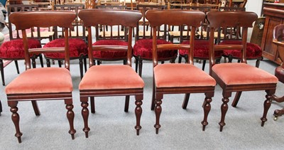 Lot 8 - A Set of Four Victorian Mahogany Dining Chairs