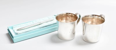 Lot 44 - A Pair of American Silver Mugs, by Tiffany and...