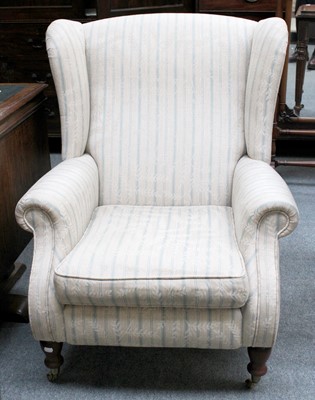 Lot 59 - A Pair of Modern Wing Back Armchairs, with...