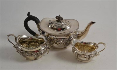 Lot 94 - A silver three piece tea service, Birmingham 1900