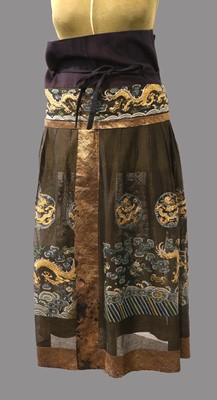 Lot 2206 - 19th Century Chinese Summer Skirt, in a black...