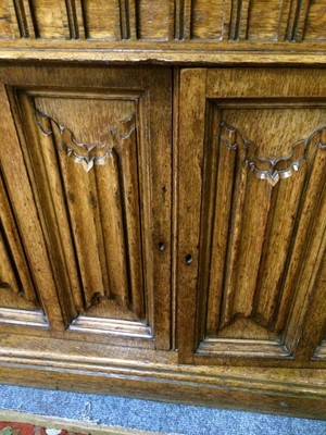 Lot 187 - A Victorian Carved Oak Library Cupboard, in...