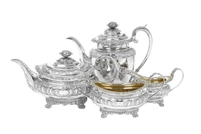 Lot 2093 - A Four-Piece George IV Silver Tea and Coffee-Service