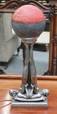 Lot 65 - A Reproduction Art Deco Style Figural Table Lamp