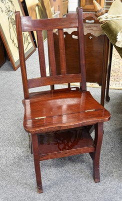 Lot 142 - A Mahogany Metamorphic Library Chair