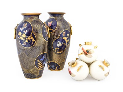 Lot 315 - A Pair of Royal Worcester Porcelain Japanesque...