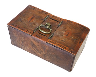 Lot 205 - A Walnut and Banded "Honesty" Tobacco Box, 1st...