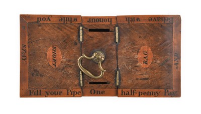 Lot 205 - A Walnut and Banded "Honesty" Tobacco Box, 1st...