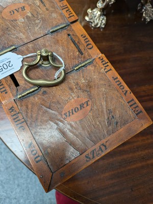 Lot 205 - A Walnut and Banded "Honesty" Tobacco Box, 1st...