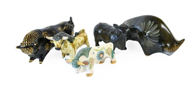 Lot 160 - A Wedgwood Black-Glazed Figure of a Bull,...