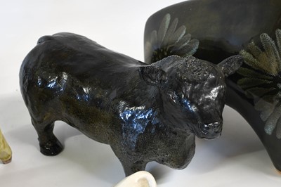 Lot 160 - A Wedgwood Black-Glazed Figure of a Bull,...