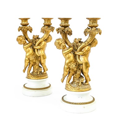 Lot 282 - A Pair of Louis XVI-Style Gilt-Bronze and...