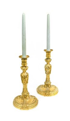 Lot 281 - A Pair of Louis XVI-Style Gilt Bronze...