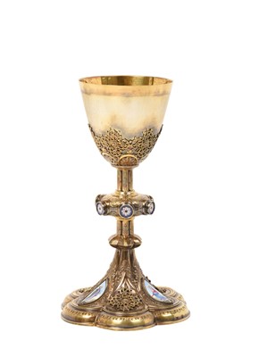 Lot 2070 - A French Silver-Gilt and Enamel Chalice