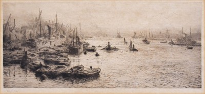 Lot 1040 - William Lionel Wyllie RA (1851-1931) "Thames...