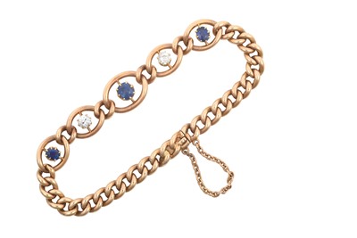 Lot 2169 - A Sapphire and Diamond Bracelet three...